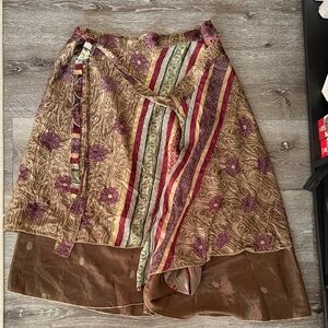 Earthbound Trading Co 100% Silk Wrap Around Skirt